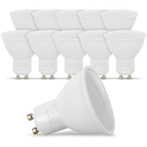 Lot de 10 Ampoules GU10 5W eq. 40W Blanc Chaud