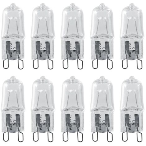 Lot de 10 ampoules halogènes G9 28W transparentes, antidéflagrantes, pour four.