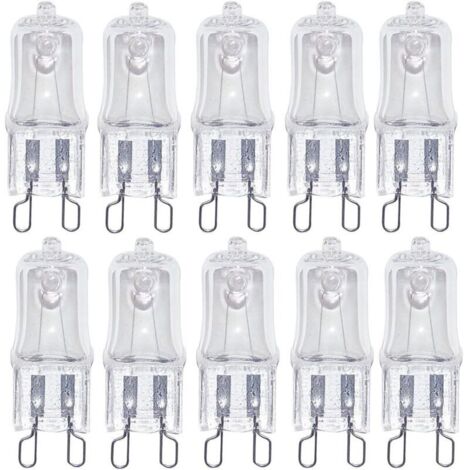 Lot de 10 ampoules halogènes G9 pour four à micro-ondes 230 V 25 W [Classe énergétique G]
