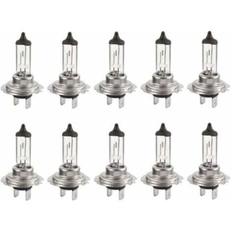 Lot de 10 Ampoules Halogènes LED 12V H7 55W - Longue Durée, Blanc, Feux de Croisement pour Voiture