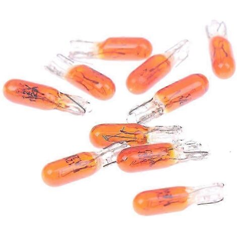 Lot de 10 ampoules halogènes T5 12 V 1,2 W pour tableau de bord et éclairage intérieur de voiture