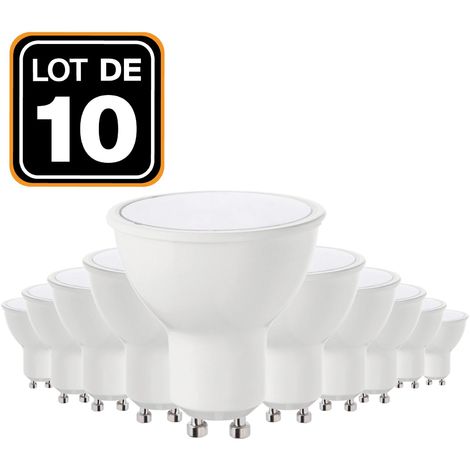 main image of "Lot de 10 Ampoules LED 5W GU10 Blanc Neutre Haute Luminosité"