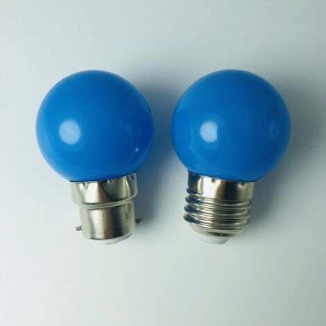 Lot de 10 ampoules LED B22 1W, ampoules à baïonnette colorées, mini-ampoules globe G45, rouge vert bleu orange jaune pour mariage, Halloween, Noël (bleu)-AquaForge
