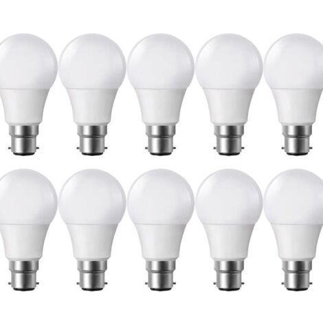 ECLAIRAGE DESIGN Lot de 10 Ampoules LED B22 806 lumens eq 60W Blanc chaud