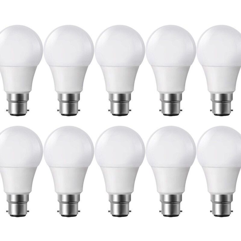 Eclairage Design - Lot de 10 Ampoules led B22 806 lumens eq 60W Blanc chaud