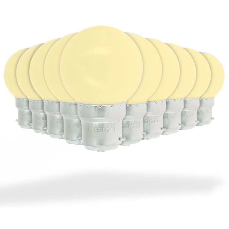 Lot de 10 Ampoules Led Jaune 1 watt (équivalent à 20 watt) Guirlande Guinguette