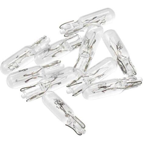 Lot de 10 ampoules LED blanches incandescentes T5 W 1,2 W 12 V CC pour tableau de bord de voiture