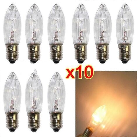 Lot de 10 ampoules LED E10 pour guirlandes lumineuses 10V-55V AC pour salle de bain, cuisine, lampes d'intérieur, éclairage décoratif incandescent (LGL)-AquaForge