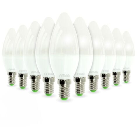 Lot de 10 Ampoules LED E14 6W Rendu 40W 420LM  Température de Couleur: Blanc chaud 2700K