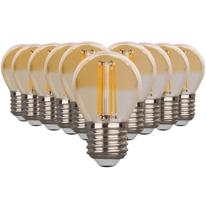 Lot de 10 ampoules led E27 4W G45 Eq 40W ambree