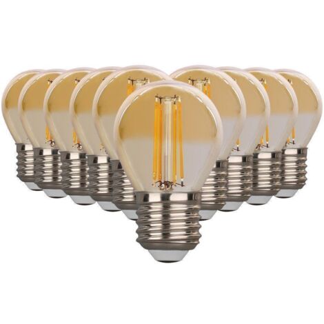 Lot de 10 ampoules LED E27 4W G45  Eq 40W AMBREE