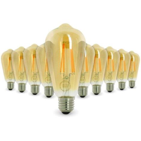 Lot de 10 AMPOULES LED E27 4W ST64 2700 K Type Edison  Température de Couleur: Blanc chaud 2700K
