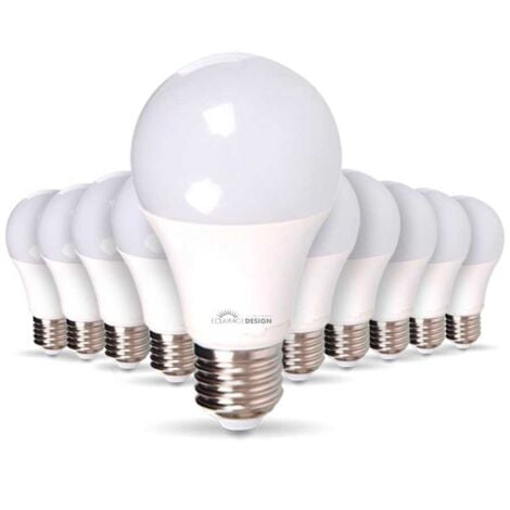 Lot de 10 Ampoules LED E27 8W eq 60W 806lm Blanc Naturel
