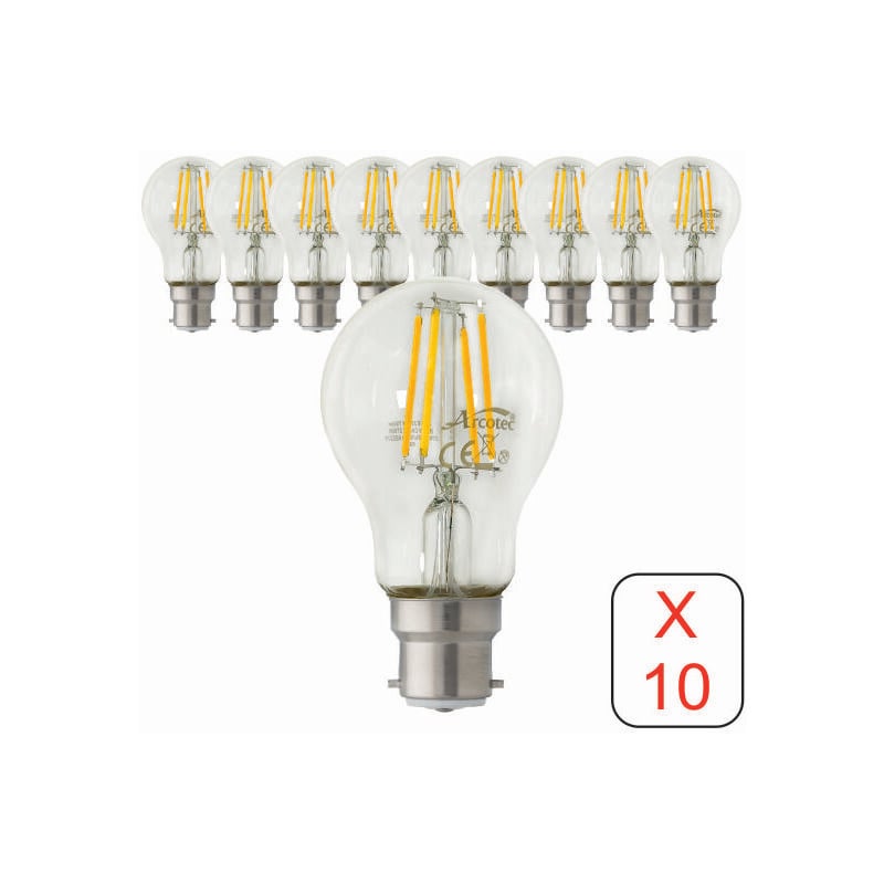Jamais utilisé] Lot de 10 ampoules led filament B22 6W 750Lm 2700K - garantie 2 ans