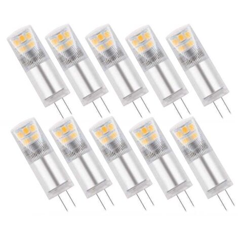 Lot de 10 Ampoules LED G4 12V 2.5 watts 270 lumens blanc chaud 3000K