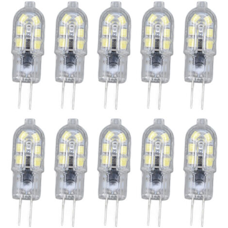 Lot de 10 ampoules LED G4 2835 transparentes à brancher, 220 V CA, pour camping-car, placard, éclairage extérieur, blanc chaud 2700 K.-AquaForge