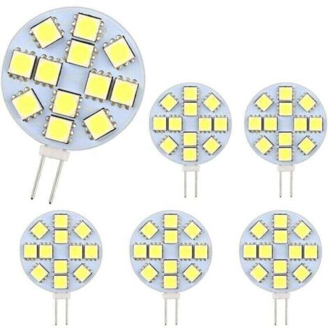 Lot de 10 Ampoules LED G4 DC 12V Non Dimmables Blanc 6000K Remplacement pour Ampoules Halogènes 20W pour Cuisine Camping-Car RV Remorque Bateau