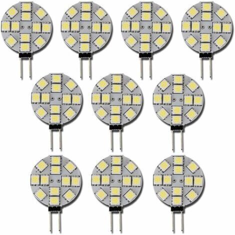 Lot de 10 Ampoules LED G4 DC 12V Non Dimmables Blanc 6000K Remplacement pour Ampoules Halogènes 20W pour Cuisine Camping-Car RV Remorque Bateau-LARGEIGHT