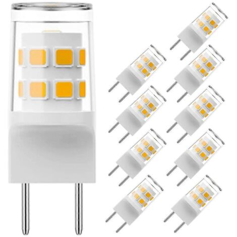 Lot de 10 ampoules LED G8 de 3 W, équivalentes à des ampoules halogènes G8 de 20 à 25 W.