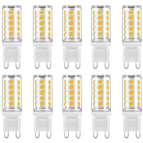 Lot de 10 ampoules LED G9 3W 400Lumens Blanc chaud