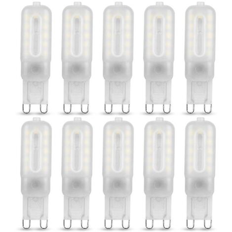 Lot de 10 ampoules LED G9, 5W, lumière blanche froide 6000K, 220V, peut remplacer les ampoules halogènes, non dimmable.-AquaForge