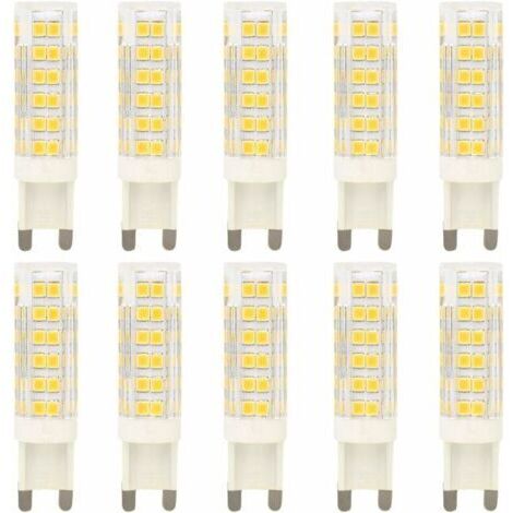 Lot de 10 Ampoules LED G9 7W Blanc Chaud 3000K  76 LEDs SMD 2835  700LM  Remplace Ampoules Halogènes 70W