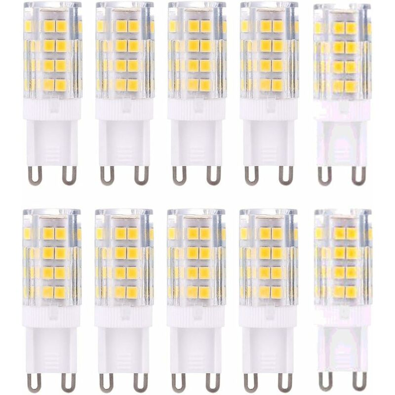 Lot de 10 ampoules led G9, blanc chaud 3000 k 5 w équivalent à des ampoules halogènes 40 w 420 lumens non dimmables - Tigrezy