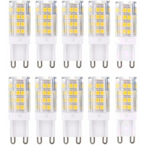 Lot de 10 Ampoules LED G9 Blanc Chaud 3000K 5W Équivalent 40W 420 Lumens Non Dimmable