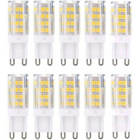 Lot de 10 Ampoules LED G9 Blanc Chaud 3000K 5W Équivalent 40W 420 Lumens Non Dimmable