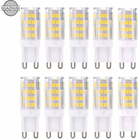 KZQ Lot de 10 ampoules LED G9 RTGPT de 5W, blanc chaud (3000K), offrant 420 lumens. Équivalent à une halogène G9 de 40W. Non-dimmable