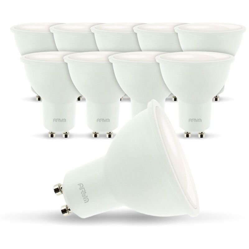 Arum Lighting - Lot de 10 ampoules spot led GU10 5W eq 50W Température de Couleur: Blanc neutre 4000K