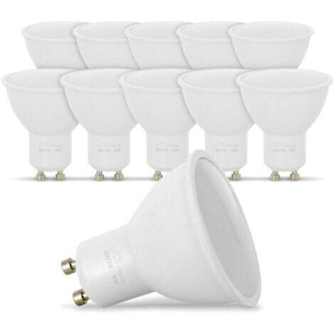 Lot de 10 Ampoules LED GU10 5W équivalent 50W Blanc Chaud 3000K, 120° pour Salon Cuisine