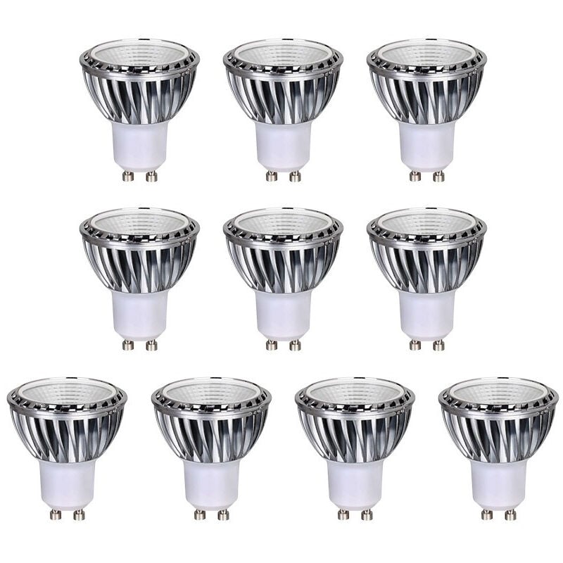 Leclubled - Lot de 10 Ampoules led GU10 5W équivalent 50W cob - Blanc du Jour 6000K