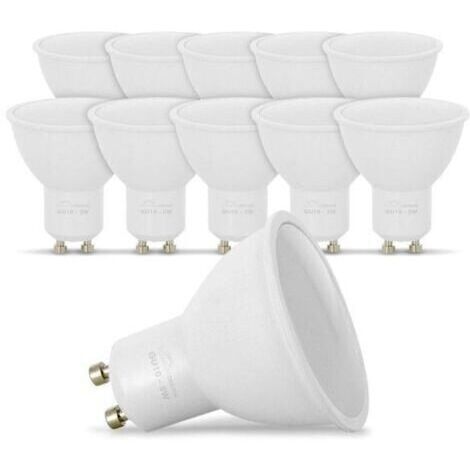 Lot de 10 ampoules LED GU10 équivalent 5 W, blanc chaud 3000 K