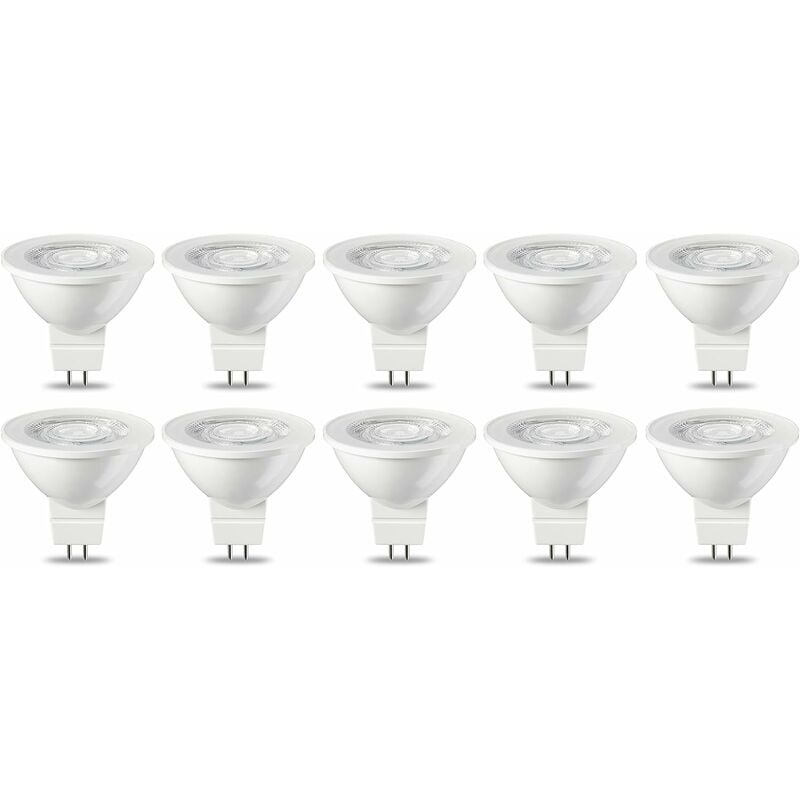 Beijiyi - Lot de 10 ampoules led GU5.3 MR16 5 w Blanc chaud non dimmable, 220 v [Classe énergétique g]