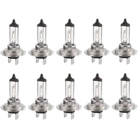 Lot de 10 ampoules LED halogènes H7 12V 55W, blanc chaud, compatibles avec les phares de route de voiture. - AquaForge
