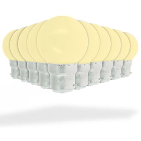Lot de 10 Ampoules Led Jaune 1 watt (équivalent à 20 watt) Guirlande Guinguette