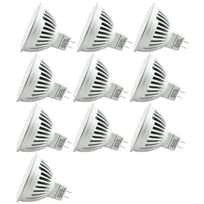 Lot de 10 Ampoules led MR16 6W éclairage 50W - Blanc Chaud 2700K