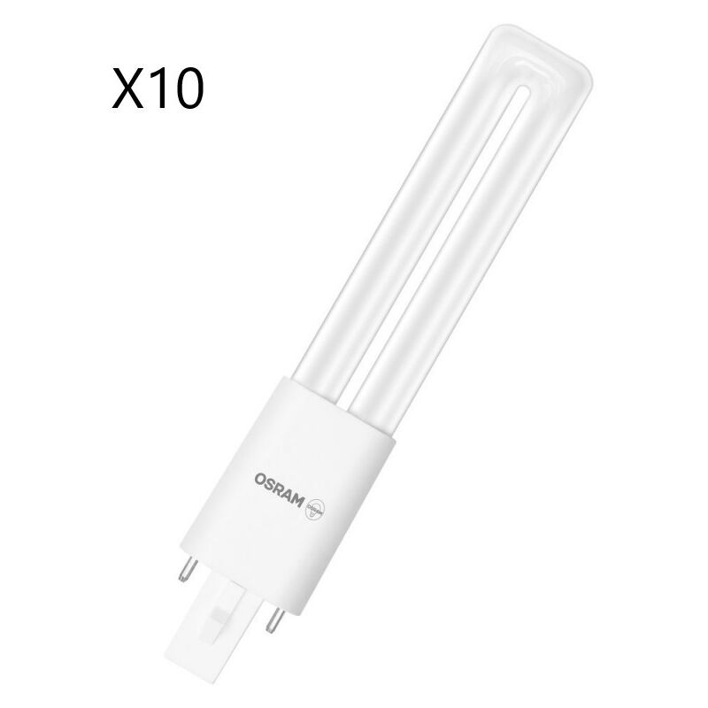 Lot de 10 Ampoules led Osram Dulux-S Dépolie G23 500Lm 840 4,5W Blanc Froid - 558045