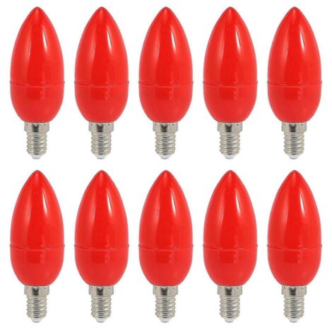 Lot de 10 ampoules LED rouges porte-bonheur, lampe divine, économie d'énergie, culot E14-AquaForge