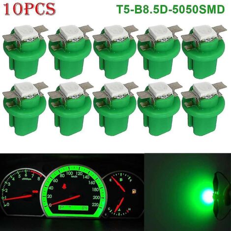 Lot de 10 ampoules LED T5 12V pour tableau de bord (indicateur de vitesse, compteur, etc.)