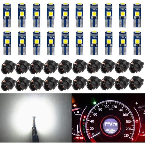 Lot de 10 ampoules LED T5 37 74 avec douille à verrouillage par rotation PC74 PC37 pour tableau de bord et éclairage du tableau de bord