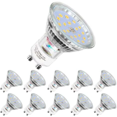 MIMIY Lot de 10 Ampoules LED,GU10-5W équivalent 60W,Blanc Froid 6000K 120° Larges Faisceaux,Ampoules LED Spot