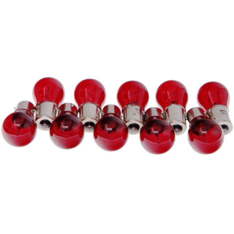 Lot de 10 ampoules Maxgear PR21W 12 V/21 W BAW15S rouges (FORD, OPEL, CITROEN, SAAB)