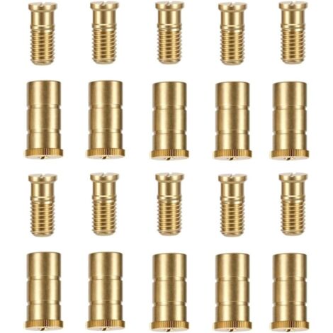Lot de 10 ancrages Protection en Laiton pour bâche Piscine béton et boulons à tête vis, très résistants - pack