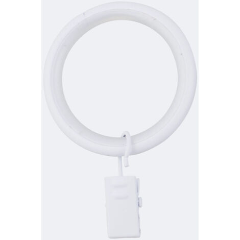 Lot de 10 anneaux à pinces pour rideaux de 40x50mm en Blanc Mat - BOULET