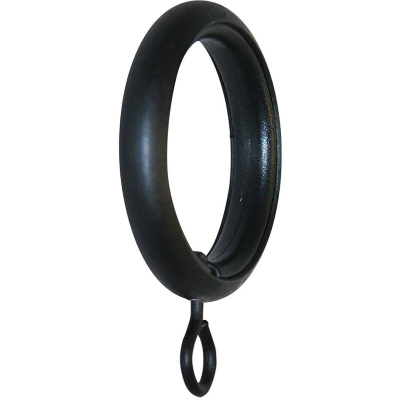 Lot de 10 anneaux avec silencieux Noir Diam. 20 mm