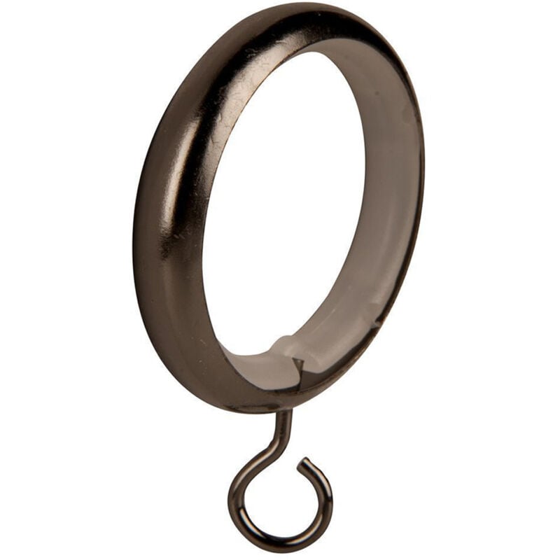 Lot de 10 anneaux avec silencieux Gris Foncé Diam. 20 mm