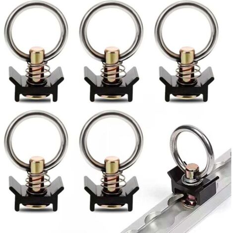 Lot de 10 anneaux de fixation pour rails, embouts de rails aéronautiques, accessoires pour traverses de rails 900 daN, adaptés aux anneaux de fixation pour camions et rails aéronautiques.