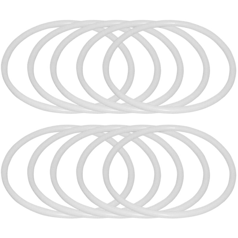 Lot de 10 anneaux ronds attrape-rêves en plastique blanc pour bricolage (20 cm)